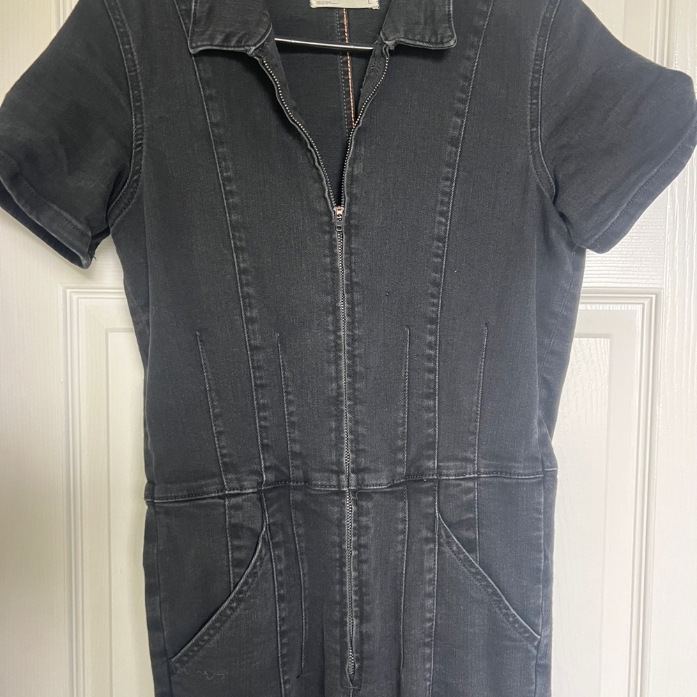 We The Free Charcoal Denim Jumpsuit